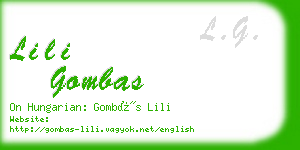 lili gombas business card